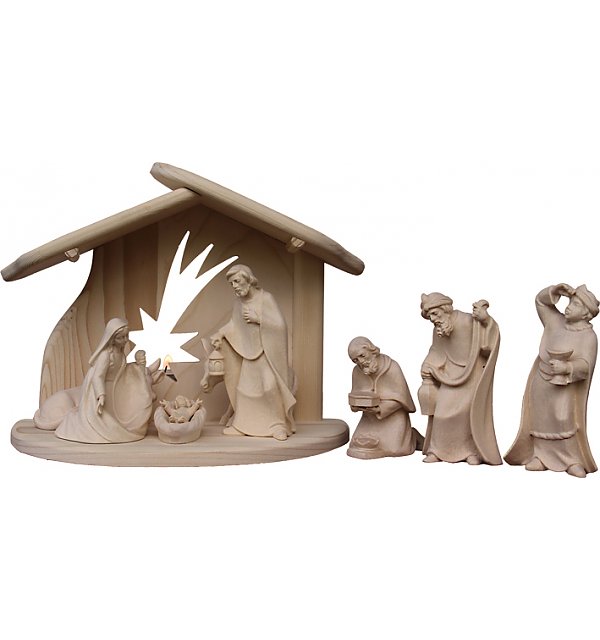 8092 - Holy Family with Stable star Donkey Ox Kings NATUR