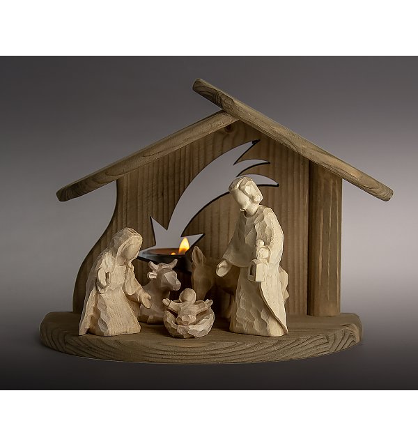 8191 -  Stable star with Holy Family ox donkey ANNA NATUR