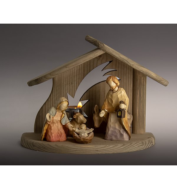 8191 -  Stable star with Holy Family ox donkey ANNA COLOR