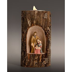 3357 - Holy Family in a tree trunk with candle